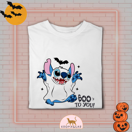 Polera Stitch Boo To You Halloween Disney