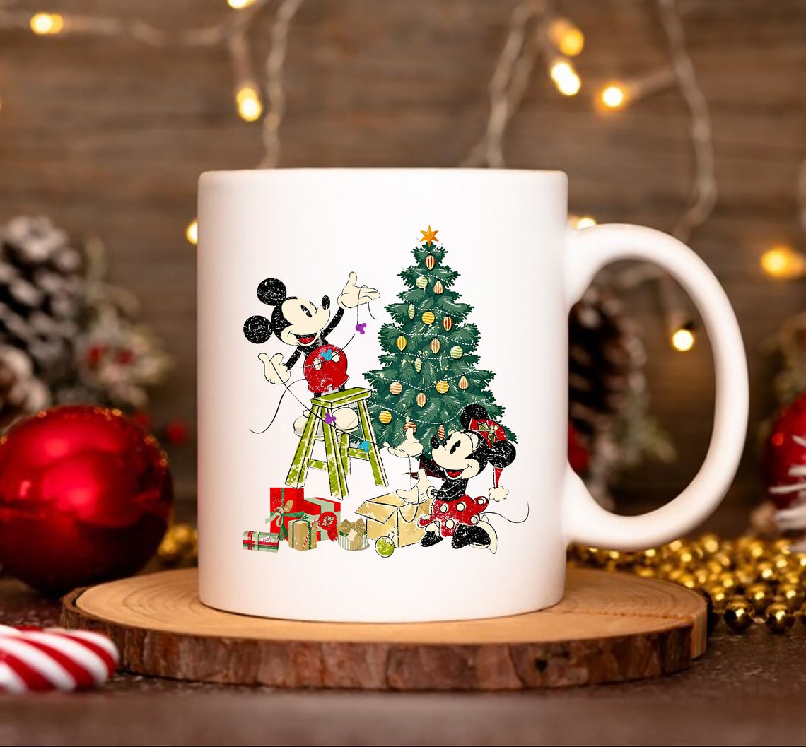 Taza Mickey & Minnie Christmas Tree Navidad